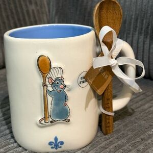 Rae Dunn Pixar Ratatouille Mug with Wooden Spoon